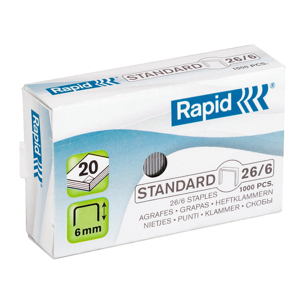 rapid staples 26/6mm box#pack size_PACK OF 1000
