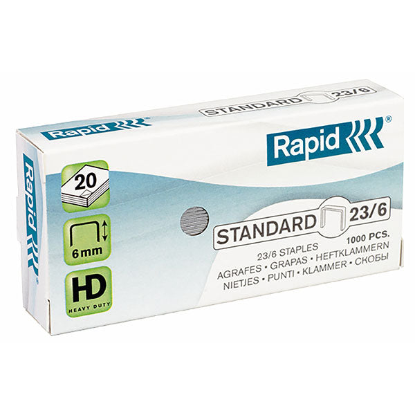 Rapid Staples 23/6MM Box of 1000
