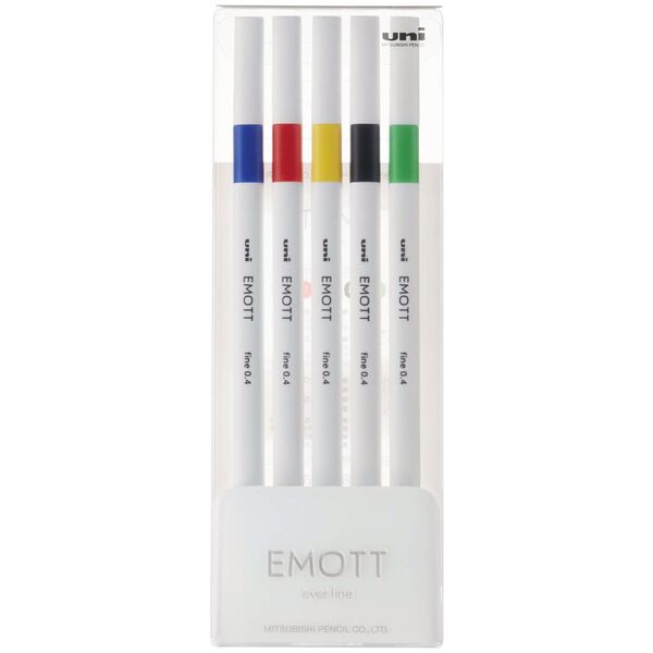 Uni Emott Everfine Art Fineliners 0.4mm No.1 Assorted Pack#Pack Size_PACK OF 5