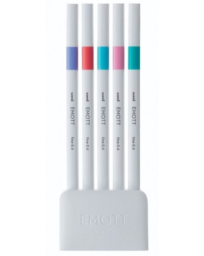 Uni Emott Everfine Art Fineliners 0.4mm No.5 Assorted 5 Pack