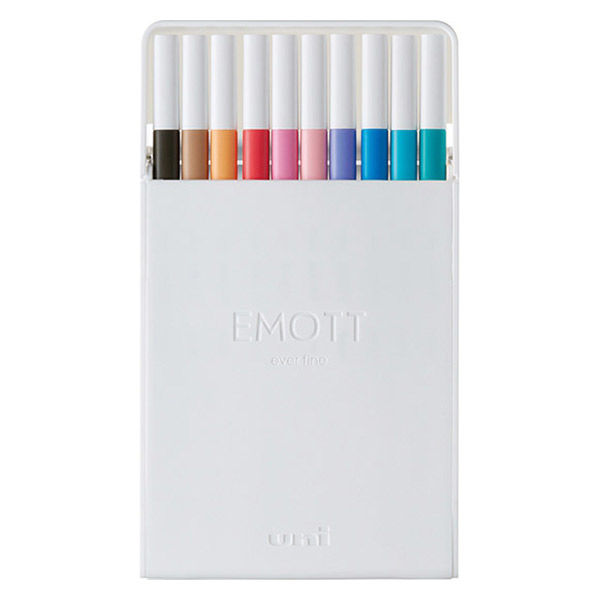 Uni Emott Everfine Art Fineliners 0.4mm No.2 Assorted Pack#Pack Size_PACK OF 10