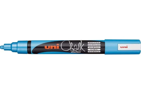 Uni Chalk Marker 1.8-2.5mm Bullet Tip Metallic PWE-5M#Colour_BLUE