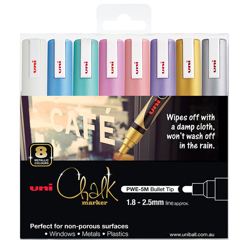 Uni Chalk Marker 1.8-2.5mm Bullet Tip Metallic