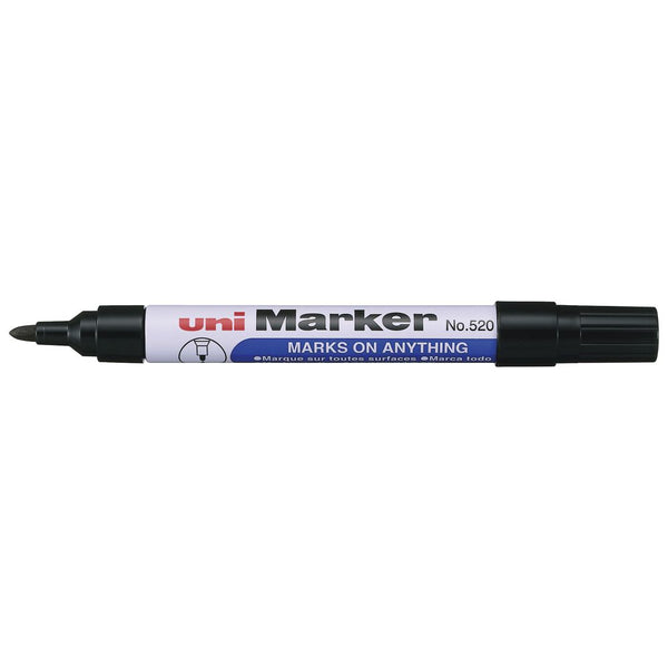 Uni Permanent Bullet Tip Marker 520#Colour_BLACK