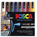 Uni Posca Marker 1.8-2.5mm Craft Medium Bullet Dark Colours - Pack Of 8