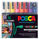 Uni Posca Marker 1.8-2.5mm Craft Medium Bullet Assorted - Pack Of 16