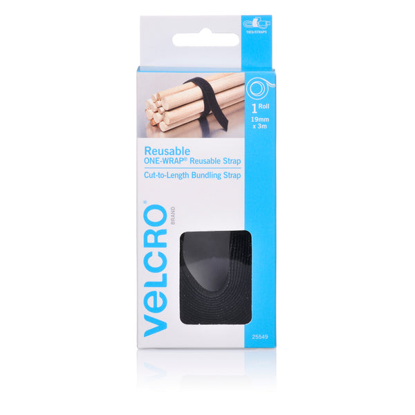 velcro® brand one-wrap reusable wrap 19mmx3m black