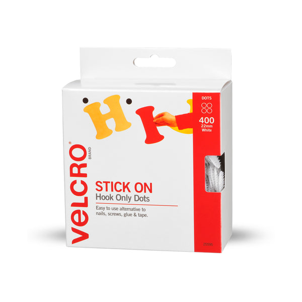 velcro® brand stick on dots hook white pack of 400