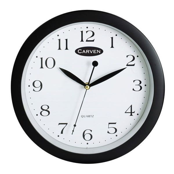 carven clock 300mm black frame