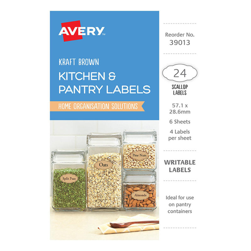 avery bkraft scroll multi labels a6 oval 57.1x28.6mm 6 sheets