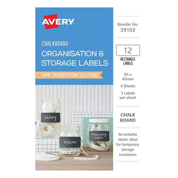 avery chalkboard o&s labels - a6 rect 95x48mm 4 sheets