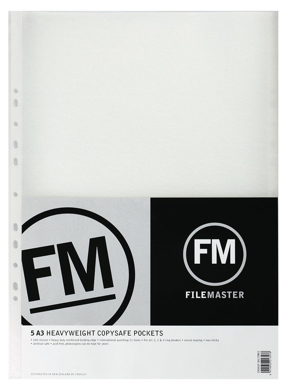 fm copysafe pockets heavyweight size a3 200 micron pack 5