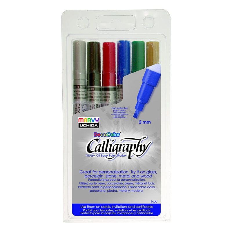 Marvy Calligraphy Paint Marker Set Of 6