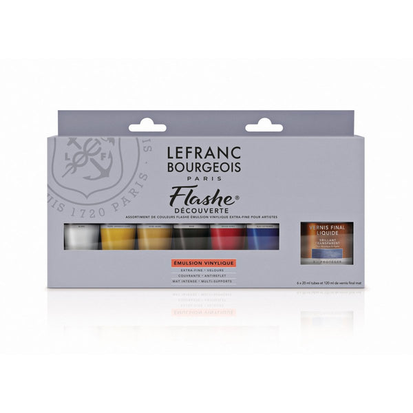 Lefranc And Bourgeois' Flashe Printmaking Acrylic Discovery Set Of 6 + Varnish