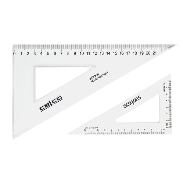 celco 60 degree set squares clear