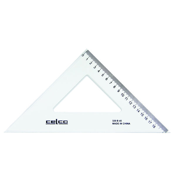 celco 45 degree set squares clear