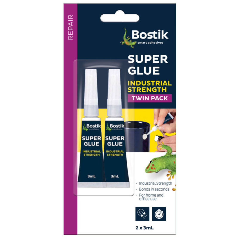 bostik superglue twin pack of 2 x 3ml