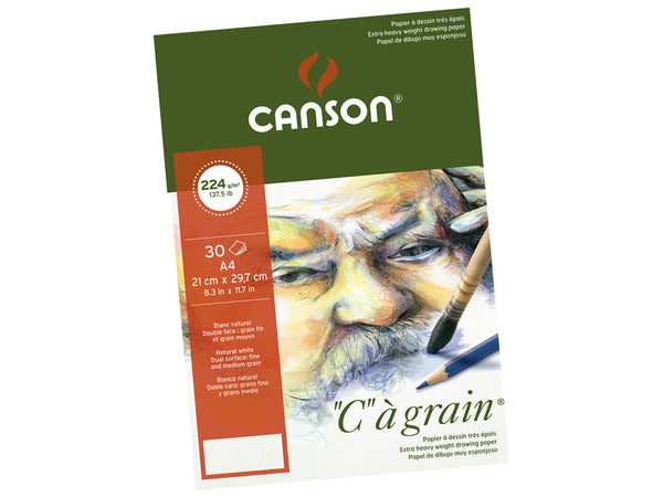 Canson Grain Pad 224gsm (30 Sheets)#Size_A4