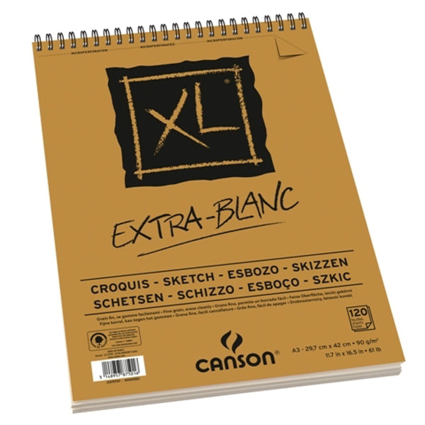 Canson XL Extra White Sketch Pad 90gsm 120 Sheets