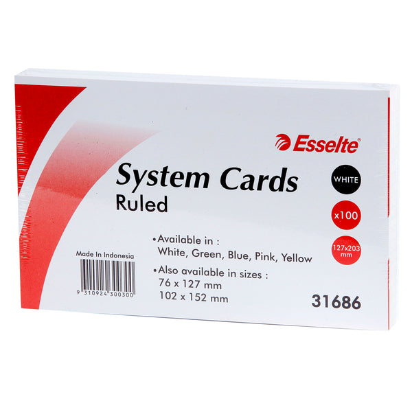 esselte system cards 203x127mm (8x5) pack of 100#Colour_WHITE