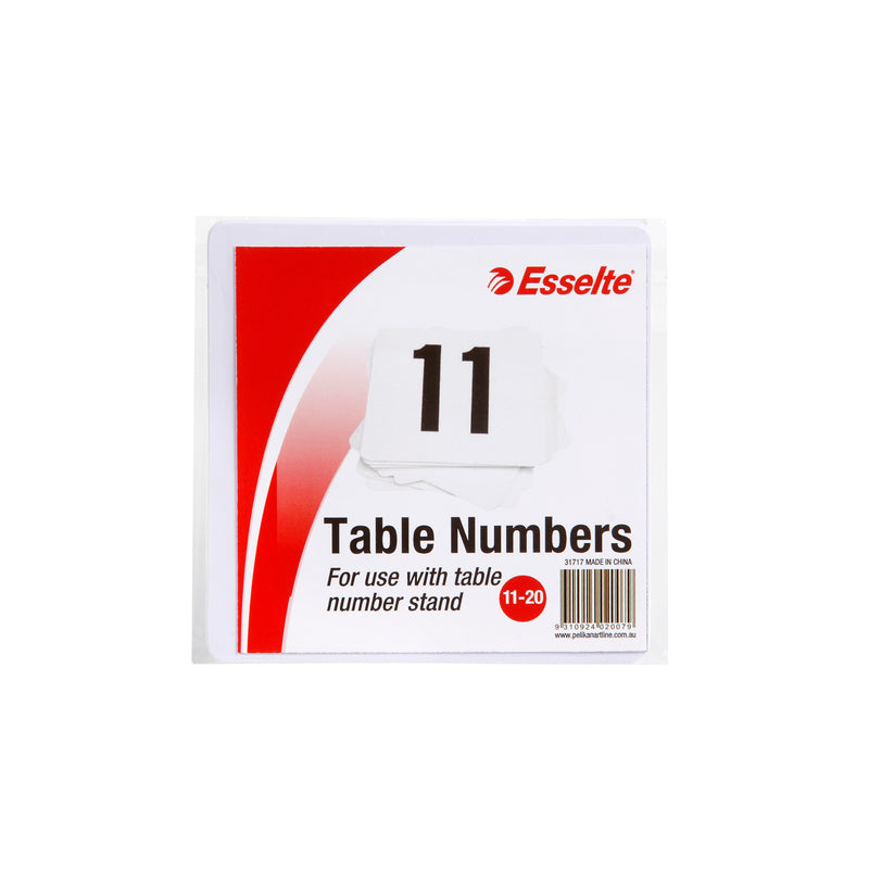 esselte table numbers 10cm white pack of 10
