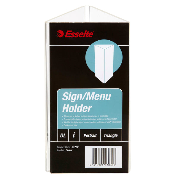 esselte sign menu holder triangle clear#size_DL
