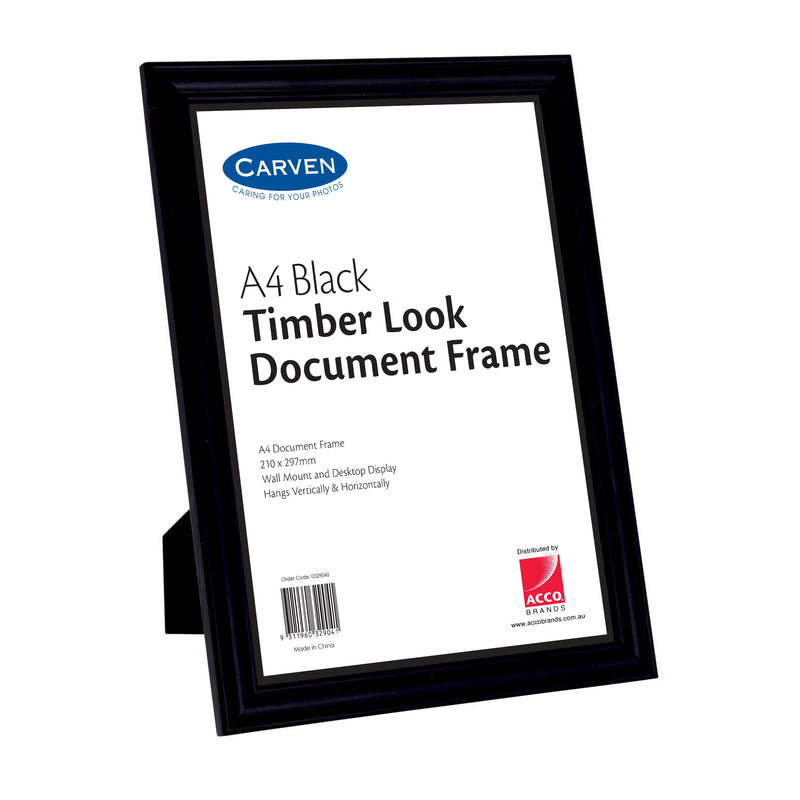 carven document frame wooden document black a4