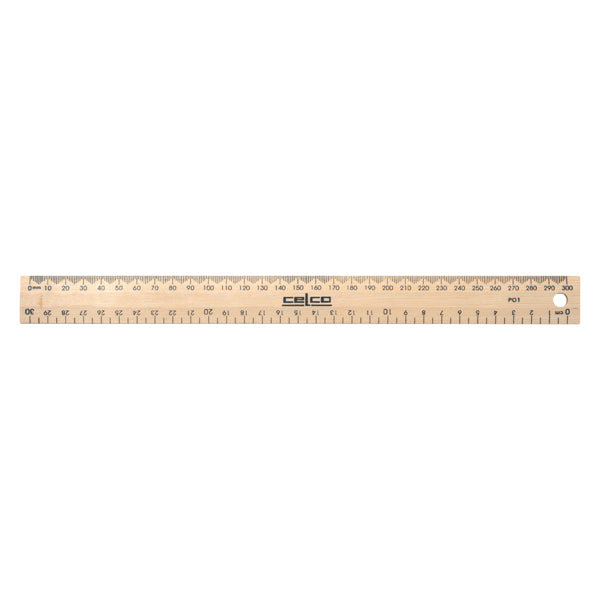 celco ruler 30cm wood metric drilled