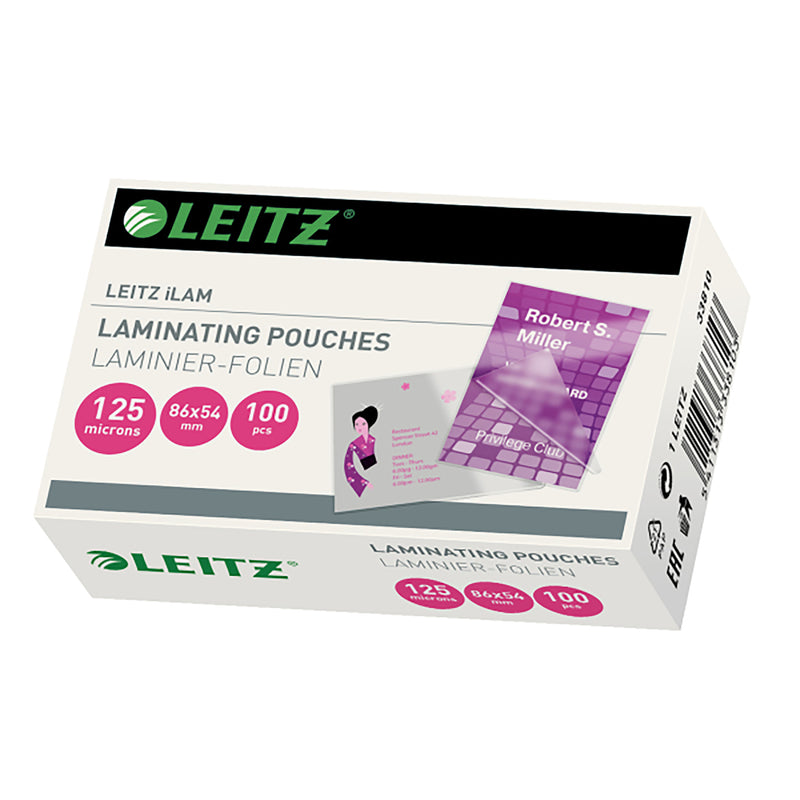 leitz laminating pouch 125 micron pack of 100