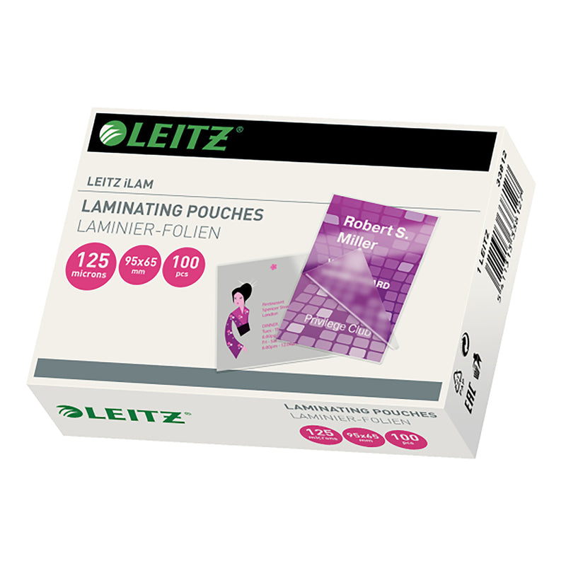 leitz laminating pouch 125 micron pack of 100