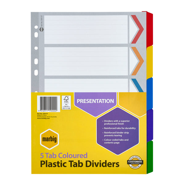 marbig® indices & dividers reinforced a4 colour#Tabs_5