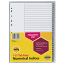 marbig® indices & dividers 1-31 tab polyprop a4