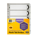 marbig® indices & dividers 1-5 tab reinforced a4 black
