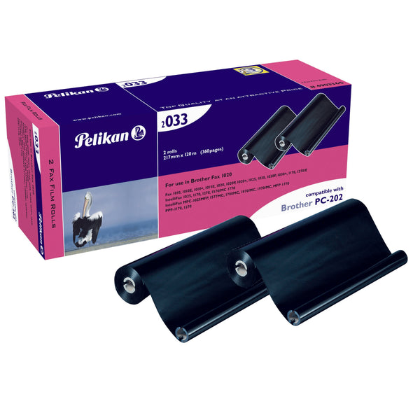 pelikan fax film compatible with brother pc-202 pack of 2