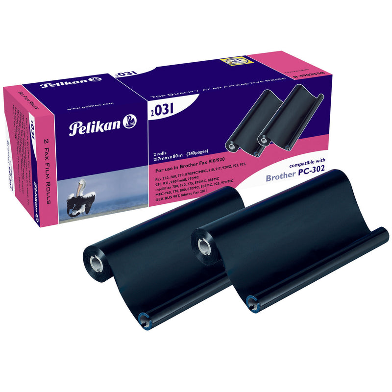 pelikan fax film compatible withbrother pc-302 pack of 2