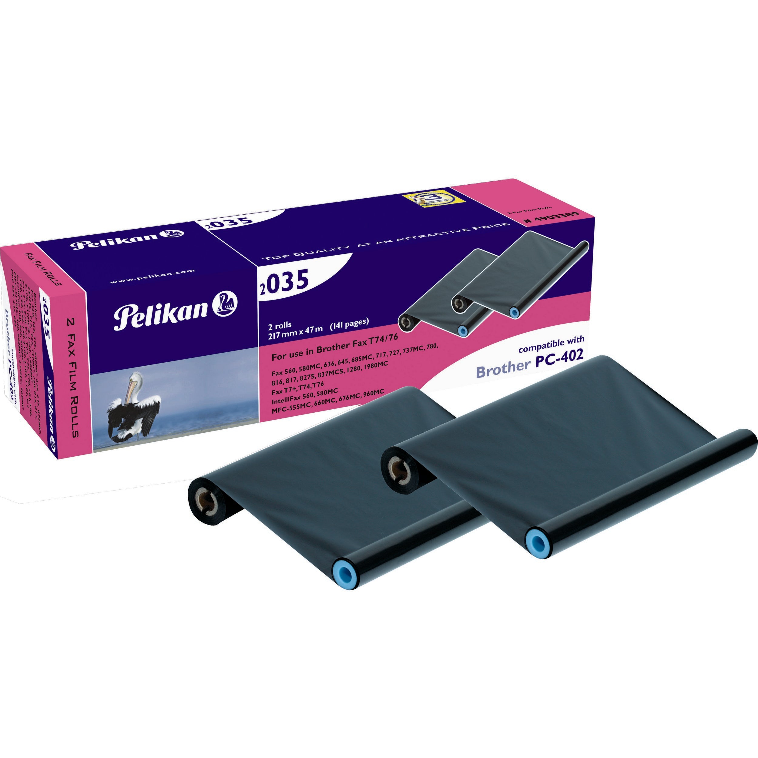 Fax Machine Film Pelikan Fax Film Compatible With Brother Pc-402 Pack Of 2 | Hobby Land