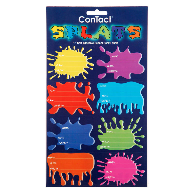 contact book labels splats - pack of 20