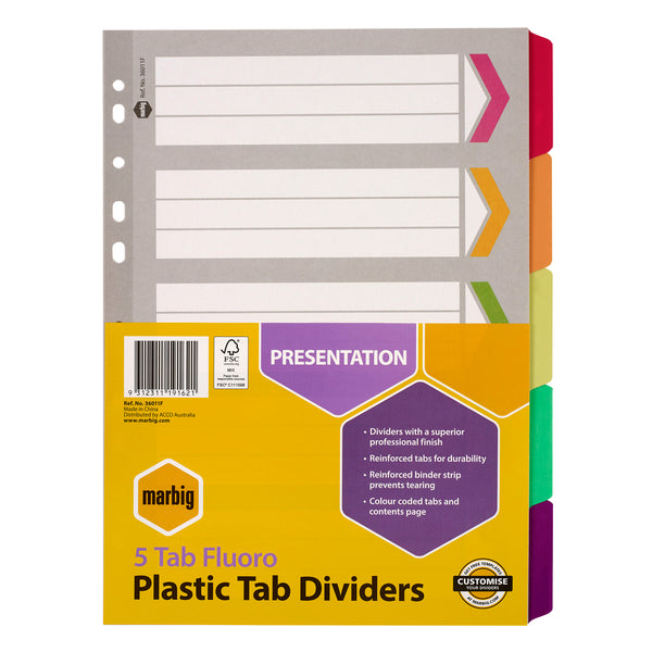 marbig® indices & dividers reinforced a4 fluoro#Tabs_5