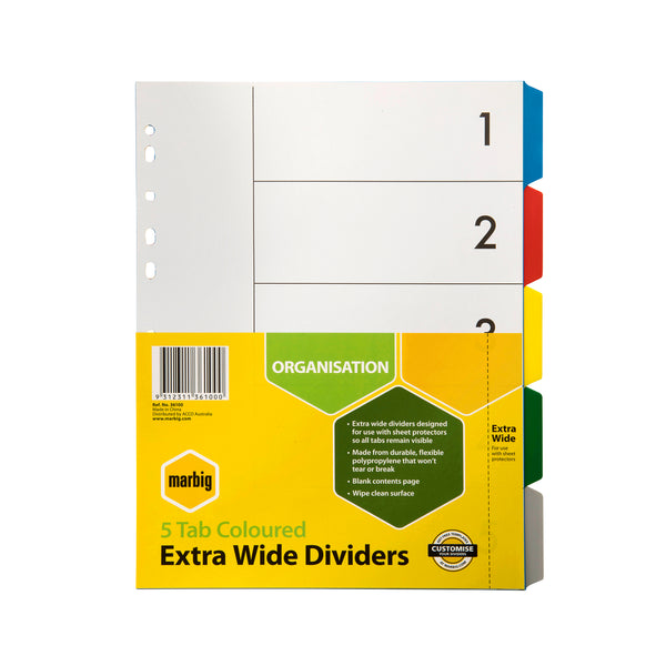 marbig® indices & dividers polyprop a4 extra wide#Tabs_5