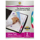 marbig® professional indices & dividers 5 tab polyprop a4