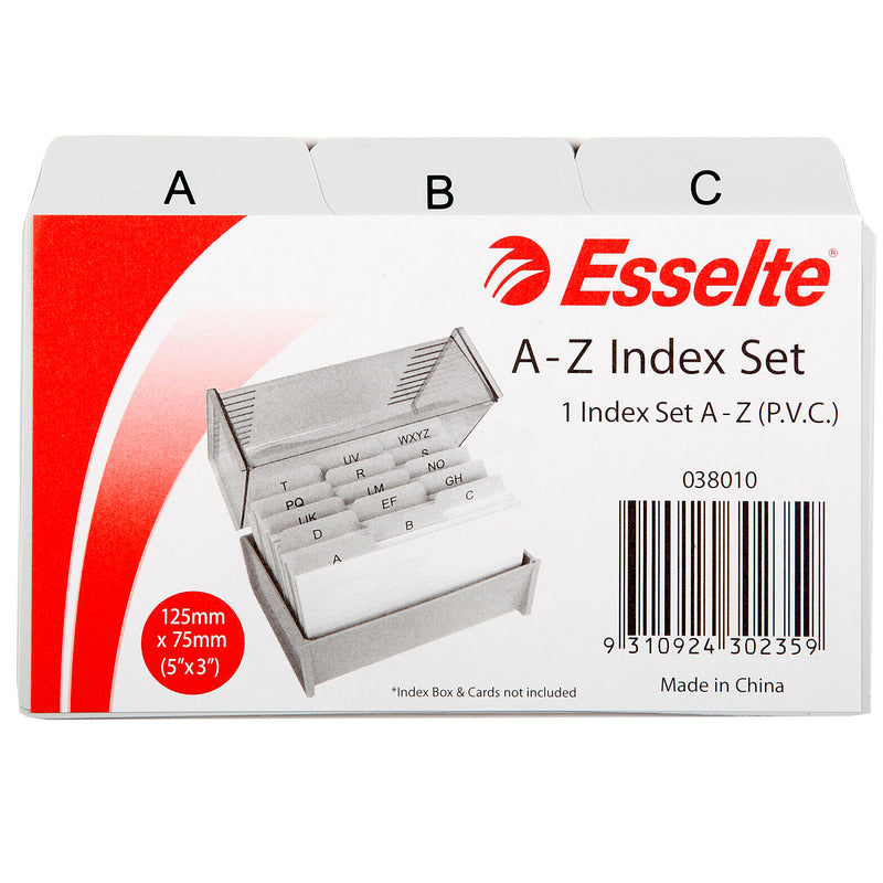 esselte indices a-z pvc grey