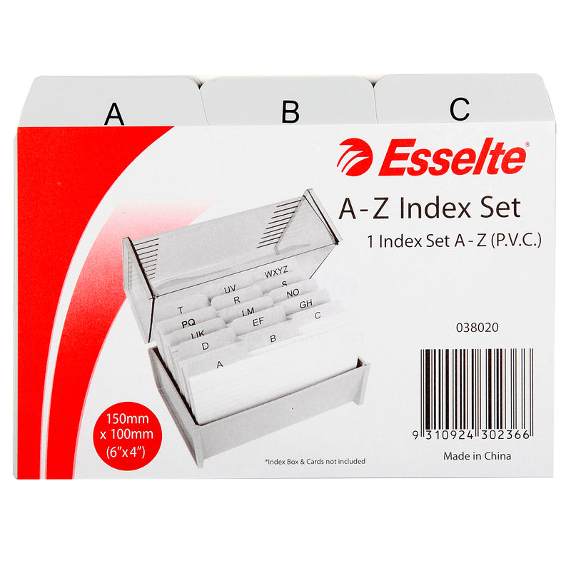 esselte indices a-z pvc grey