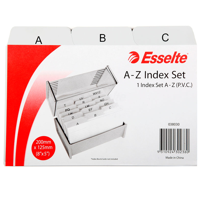 esselte indices a-z pvc grey