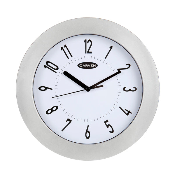 carven clock 250mm silver frame