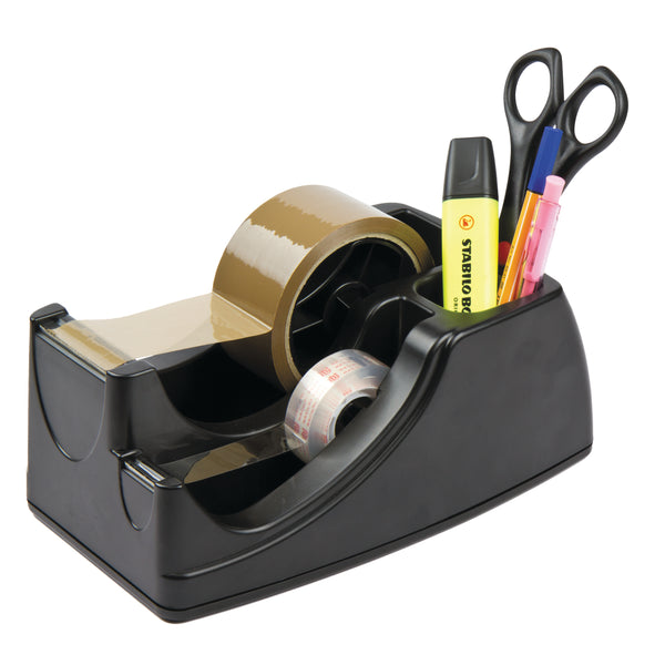 marbig® professional 2 in 1 heavy duty tape dispnsr black