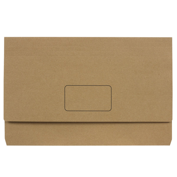 marbig® slimpick foolscap document wallet enviro kraft pack of 10