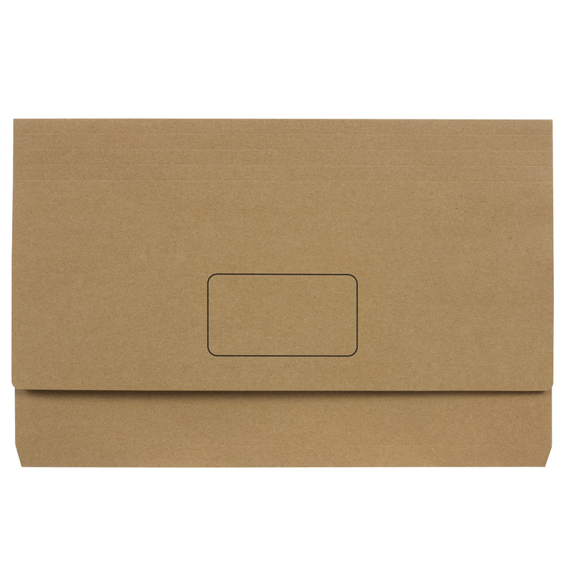 marbig® slimpick foolscap document wallet enviro kraft pack of 10