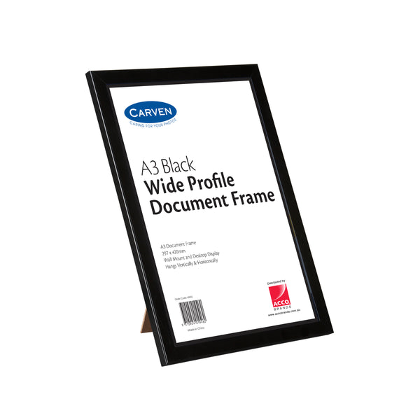 carven document frame wide profile black a3 - pack of 4
