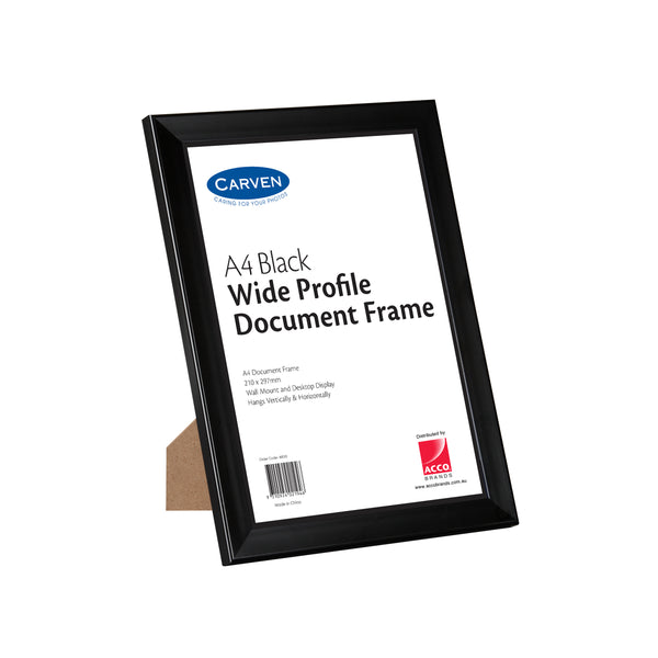 carven document frame wide profile black a4 - pack of 4