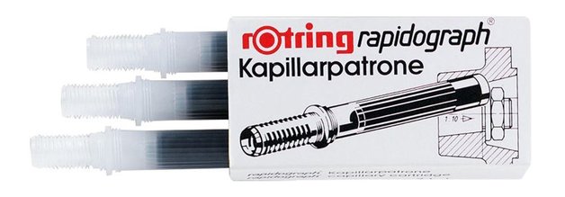 Rotring Pigment Ink Cartridge Black Pack Of 3